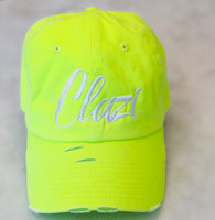 Neon Yellow Clazi Logo Vintage Hat