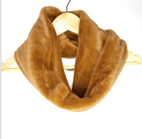 Brown faux fur scarf